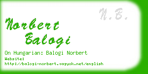 norbert balogi business card